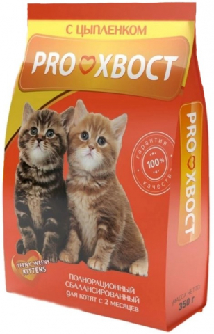 Корм сухой ProХвост (для котят), 350 г, цыпленок