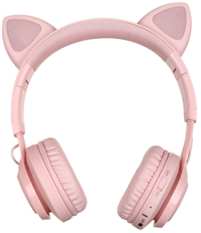 Наушники беспроводные Hoco W39 Cat Ear Kids BT, Headphones Pink, розовые