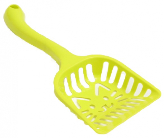 Совок фигурный с эргономичной ручкой «Кот» 28×10 см, зеленый