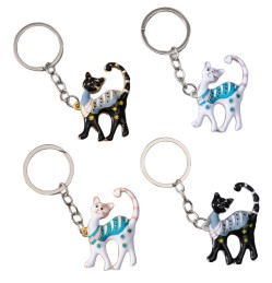 Брелок металлический Sima-Land 3,2×4×0,5 см, «Раскрашенные котики», ассорти