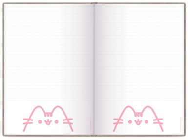 Книжка записная на склейке Pusheen, 145*210 мм, 80 л., линия (в плюшевой обложке с вышивкой)