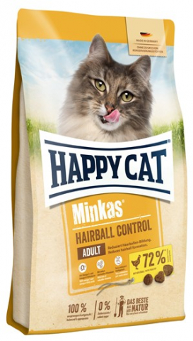 Корм сухой Minkas Hairball Control (для выведения шерсти), 4 кг, домашняя птица