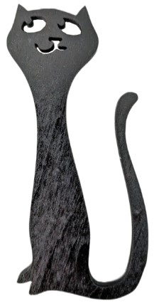 Магнит деревянный «Котик» (Марданов А.А.), 9*4 см, черный