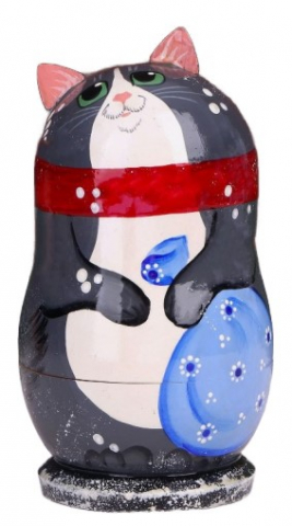 Матрёшка с ёлочными украшениями «Котик», 7*12 см Матрёшка с ёлочными украшениями «Котик», 7*12 см