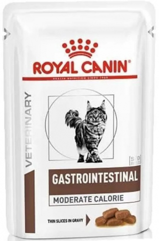 Корм влажный Royal Canin Gastro Intestinal Moderate Calorie (для кошек с проблемами ЖКТ), 85 г (в соусе)