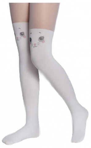 Колготки детские с имитацией гольфинов Conte Cat, размер 104-110, Bianco