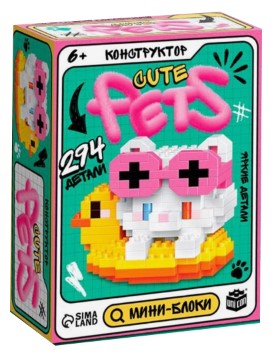 Игра-конструктор Unicon Cute Pets «Котик на круге», 294 детали