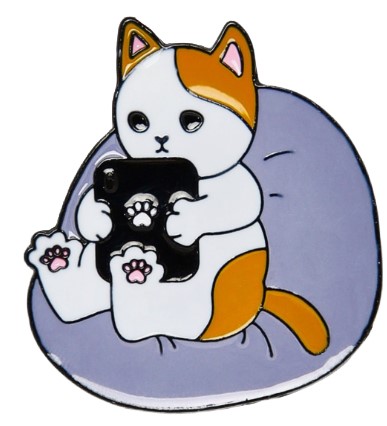 Значок с эмалью Sima-Land, 2,2 см, «Котик с планшетом», цветной в чёрном металле Значок с эмалью Sima-Land, 2,2 см, «Котик с планшетом», цветной в чёрном металле