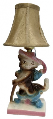 Лампа с абажюром «Кот в сапогах», 17*35 см