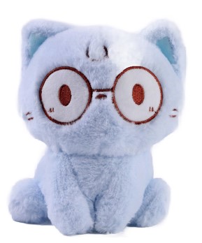 Игрушка мягкая Sima-Land, «Кот в очках», высота 20 см, цвет голубой