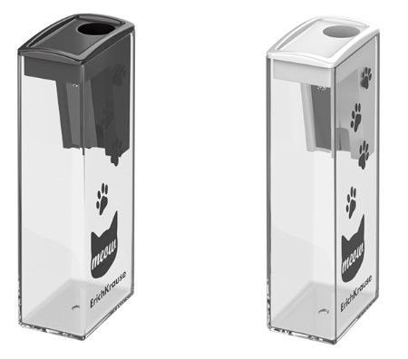 Точилка пластиковая ErichKrause City, 1 отверстие, с контейнером, Meow, ассорти