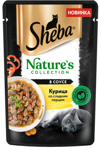 Корм влажный Sheba (для взрослых кошек) 75 г, Natures «Курица и паприка»