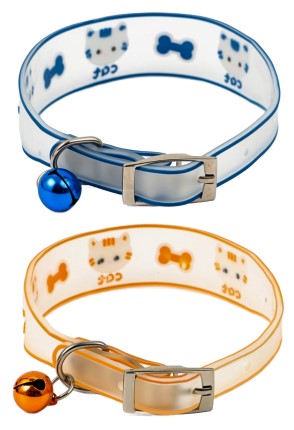 Набор ошейников для кошек «Котя», 2 шт., 30*1 см, оранжевый и синий