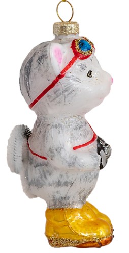 Игрушка елочная (стекло), высота 11 см, «Котик» Игрушка елочная (стекло), высота 11 см, «Котик»