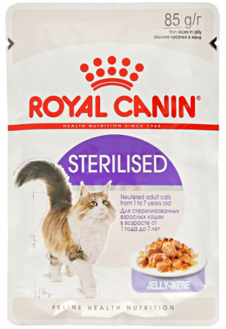 Корм влажный Royal Canin Sterilised (для кастрированных котов и стерилизованных кошек) 85 г (в желе) Корм влажный Royal Canin Sterilised (для кастрированных котов и стерилизованных кошек) 85 г (в желе)