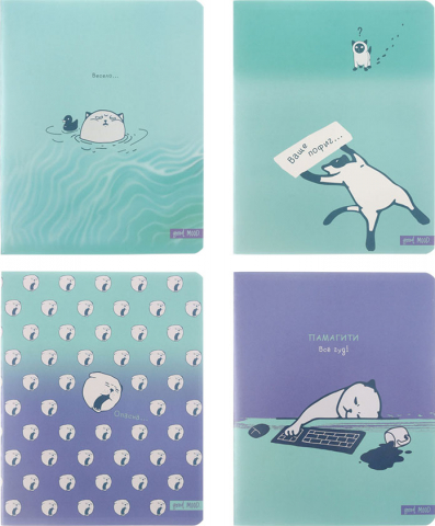 Тетрадь общая А5, 48 л. на скобе BG «Ваще пофиг», 163*205 мм, клетка, ассорти