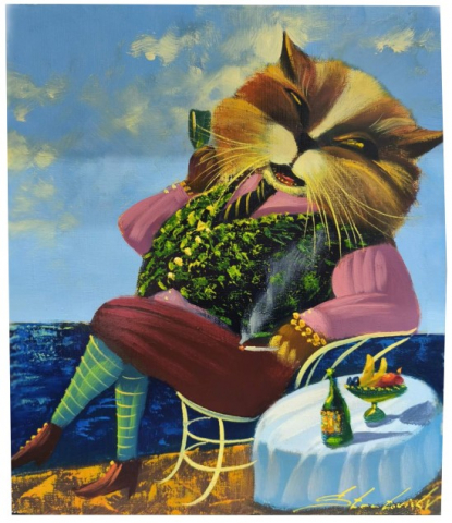 Картина «На курорте» (Стратович В.В.), 40*35 см, холст, масло