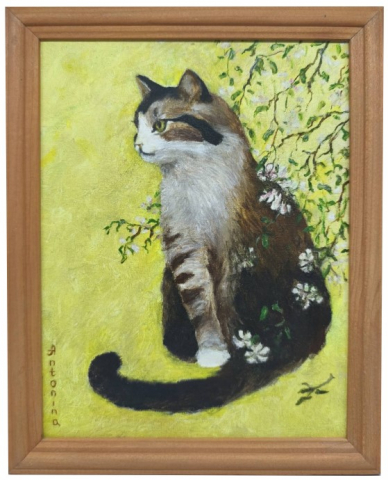 Картина «Кот» №2608 (Джонс А.С.), 17*24 см, холст, масло