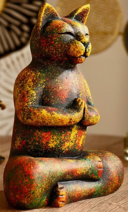 Сувенир из камня «Кот-йог», 20*16 см