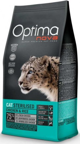 Корм сухой Optima Nova Cat Sterilised (для стерилизованных кошек), 400 г, Chicken&Rice (курица и рис)