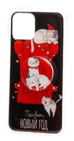 Набор попсокет и чехол для iPhone 11 Pro «Котята», 7,14*14,4 см