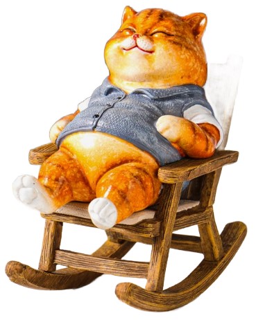 Сувенир полистоун Sima-Land 12×7,7×13,5 см, «Пухлый кот в жилете, на кресле-качалке»