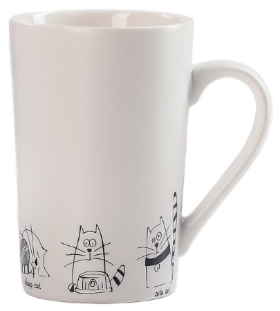 Кружка керамическая 380 мл, 11,5×8×12,2 см, «День кота»