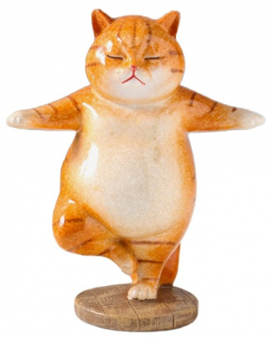 Сувенир полистоун Sima-Land 12×7×14,7 см, «Пухлый кот-йог»