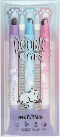 Набор маркеров-текстовыделителей со штампом Meshu Sweet Infinity, 3 цвета Набор маркеров-текстовыделителей со штампом Meshu Sweet Infinity, 3 цвета