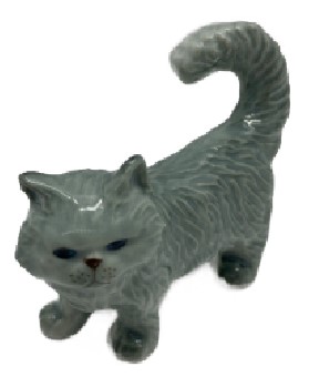 Фигурка фарфоровая №03 «Кот серый пушистый»