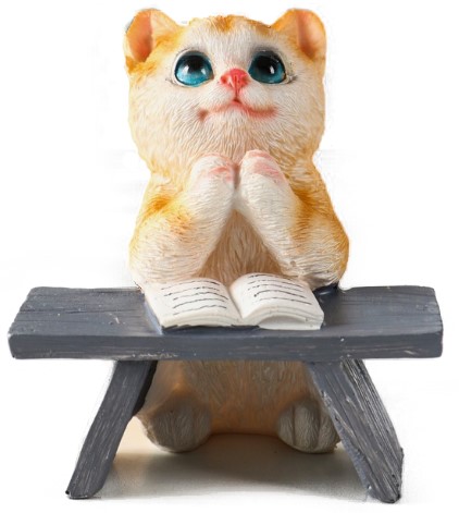 Сувенир полистоун Sima-Land 9×8,5×9,5 см, «Котик с книгой за партой», рыжий