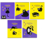 Тетрадь общая А5, 48 л. на скобе «Черно-белый кот-2», 167×204 мм, клетка, ассорти Тетрадь общая А5, 48 л. на скобе «Черно-белый кот-2», 167×204 мм, клетка, ассорти