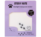 Блок для записей с липким краем Sima-Land (пластиковые листы), 75×75 мм, 50 л., «Лапки кошки», прозрачные листы с блестками Блок для записей с липким краем Sima-Land (пластиковые листы), 75×75 мм, 50 л., «Лапки кошки», прозрачные листы с блестками