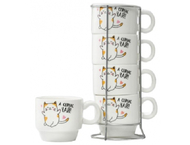Набор кружек керамических на металлической подставке «А сейчас чай» Набор кружек керамических на металлической подставке «А сейчас чай»