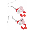 Серьги «Радость. Коты на ракете», цветные в серебре Серьги «Радость. Коты на ракете», цветные в серебре