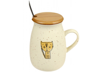 Кружка керамическая с деревянной крышкой и ложкой «Пэтти» Кружка керамическая с деревянной крышкой и ложкой «Пэтти»
