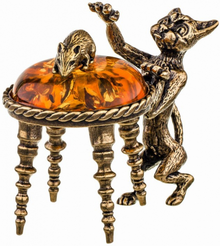 Сувенир «СувенирАрт» «Кот и мышка на пуфике» (коньячный) Сувенир «СувенирАрт» «Кот и мышка на пуфике» (коньячный)