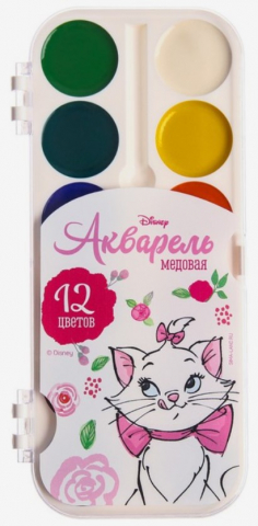 Акварель медовая «Кошечка Мари. Коты-аристократы» 12 цветов, в пластиковой коробке, без кисти Акварель медовая «Кошечка Мари. Коты-аристократы» 12 цветов, в пластиковой коробке, без кисти